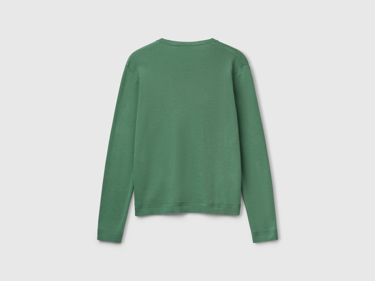 Maglia in puro cotone con scollo a V