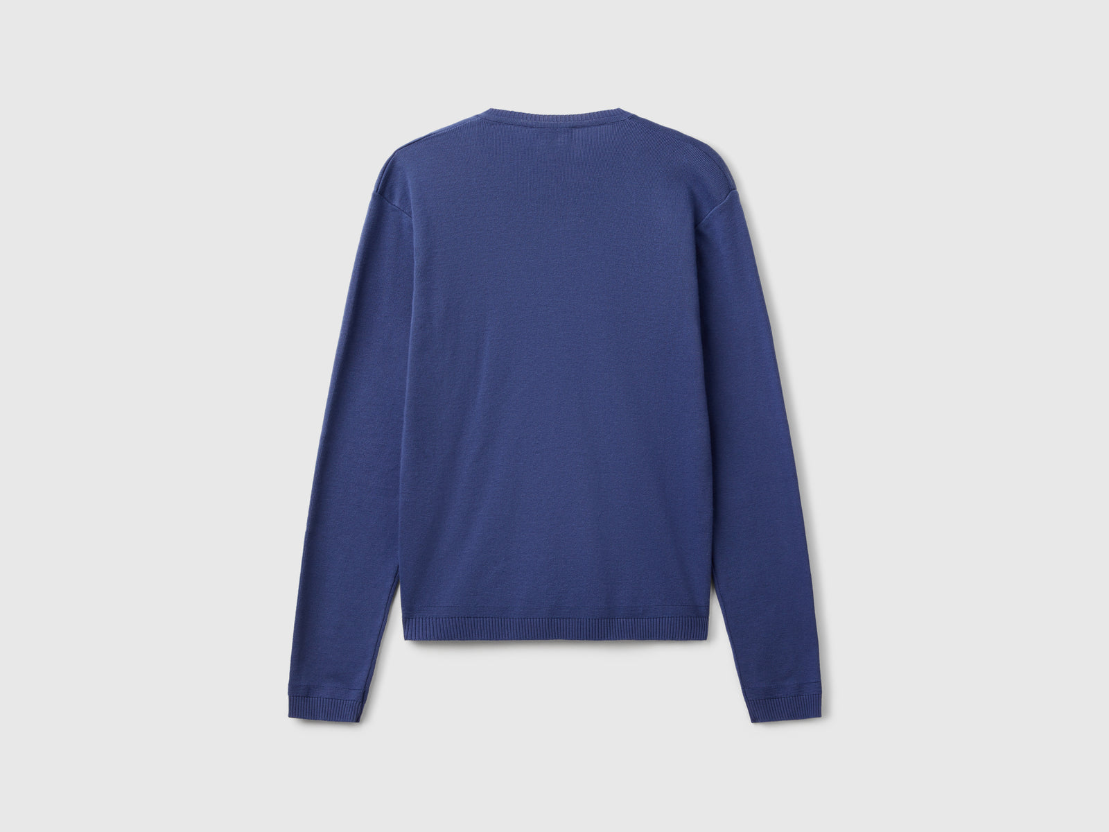 Pure cotton V-neck sweater da donna blu 2 | Benetton Outlet