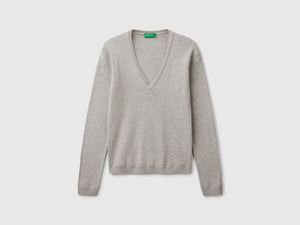 Pure cotton V-neck sweater