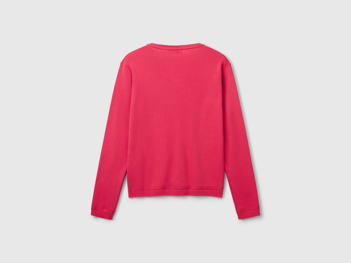 Cardigan girocollo in puro cotone