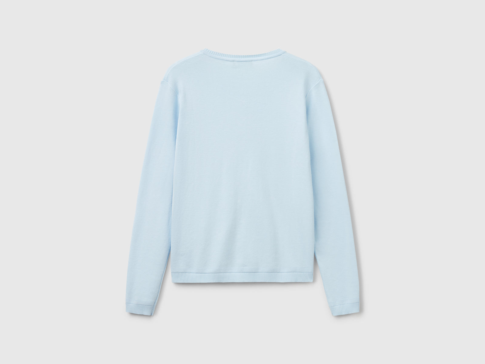 Cardigan girocollo in puro cotone da donna celeste 2 | Benetton Outlet