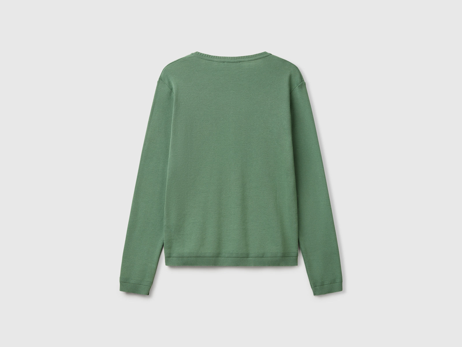 Cardigan girocollo in puro cotone da donna verde scuro 2 | Benetton Outlet