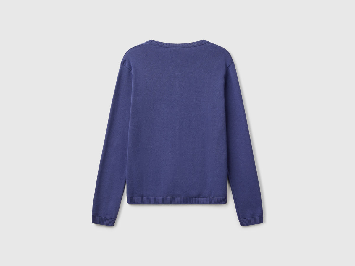 Cardigan girocollo in puro cotone