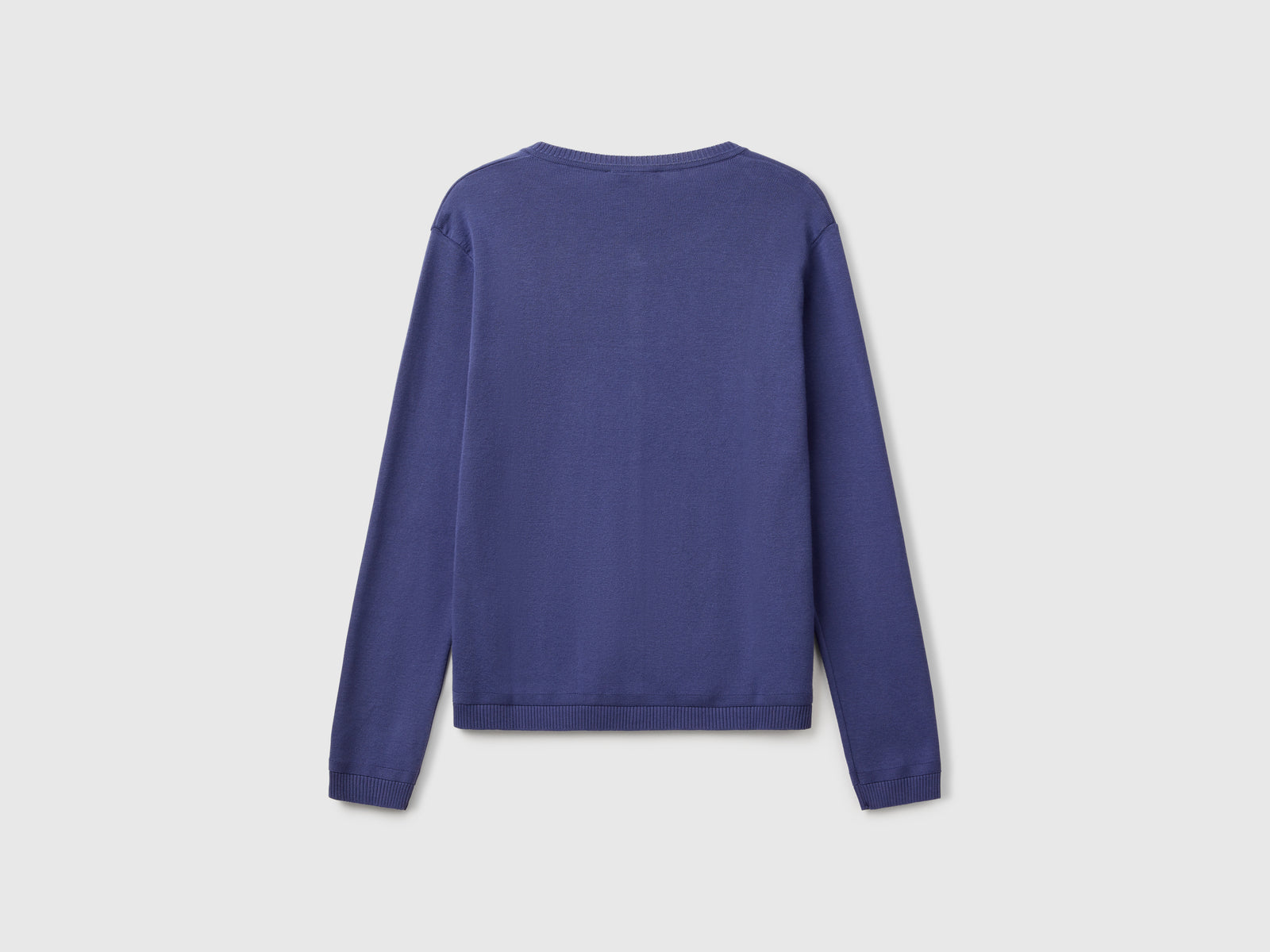Cardigan girocollo in puro cotone da donna blu 2 | Benetton Outlet