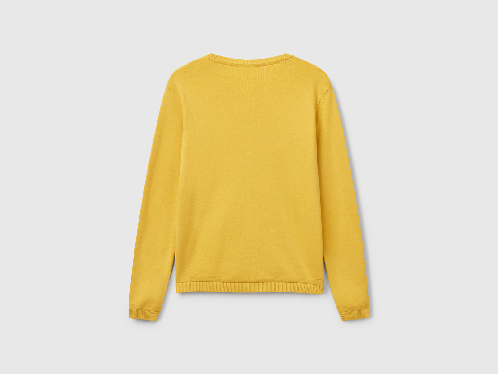Cardigan girocollo in puro cotone da donna senape 2 | Benetton Outlet
