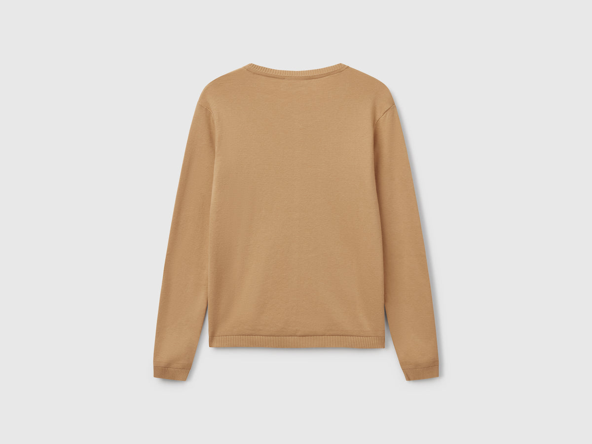 Crew neck cardigan in pure cotton