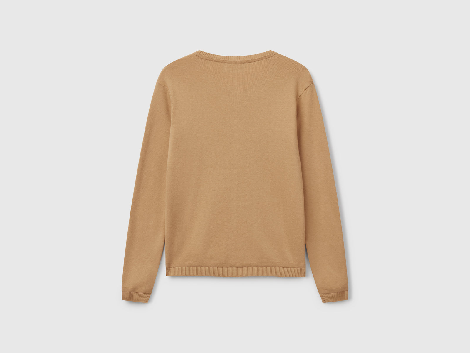 Crew neck cardigan in pure cotton da donna beige 2 | Benetton Outlet