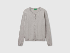 Cardigan girocollo in puro cotone