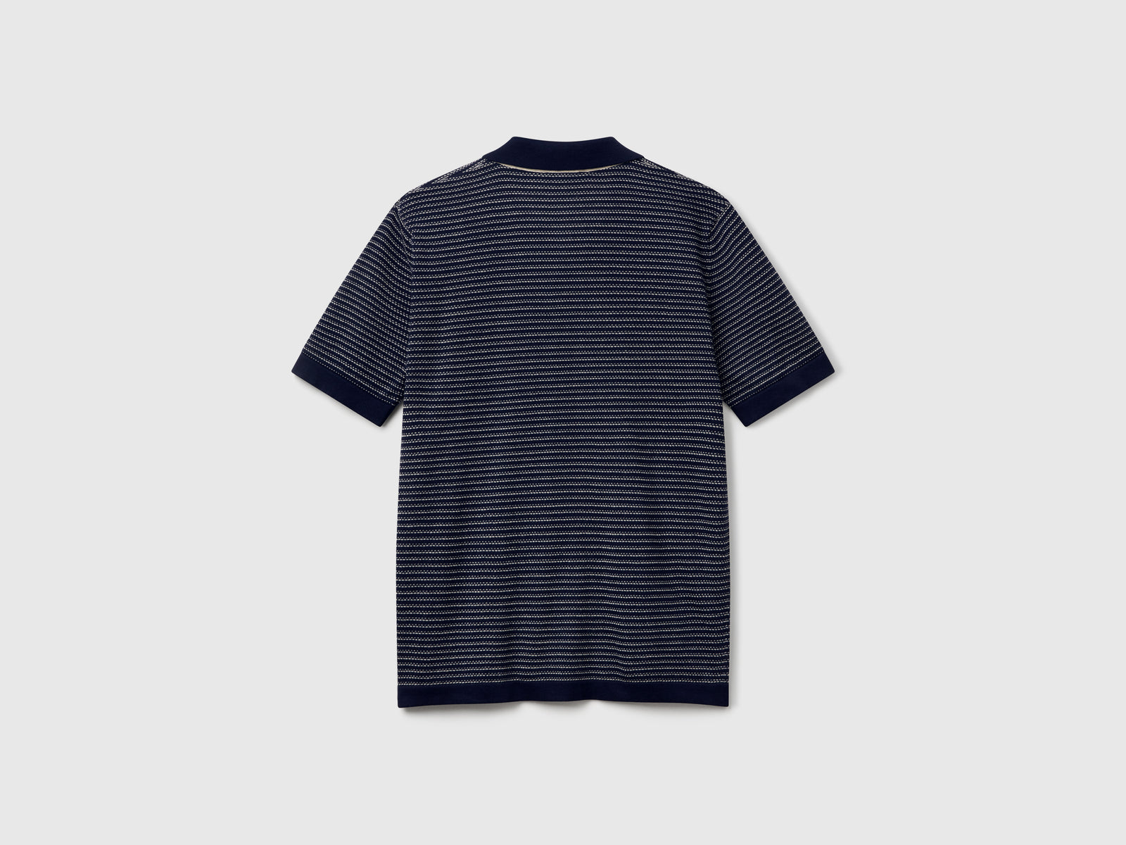 Polo mélange in puro cotone da uomo blu scuro 2 | Benetton Outlet