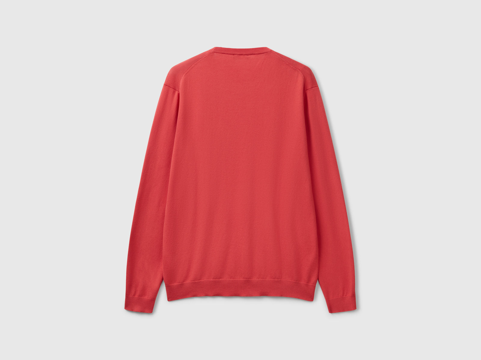 Maglia girocollo 100% cotone da uomo rosso mattone 2 | Benetton Outlet