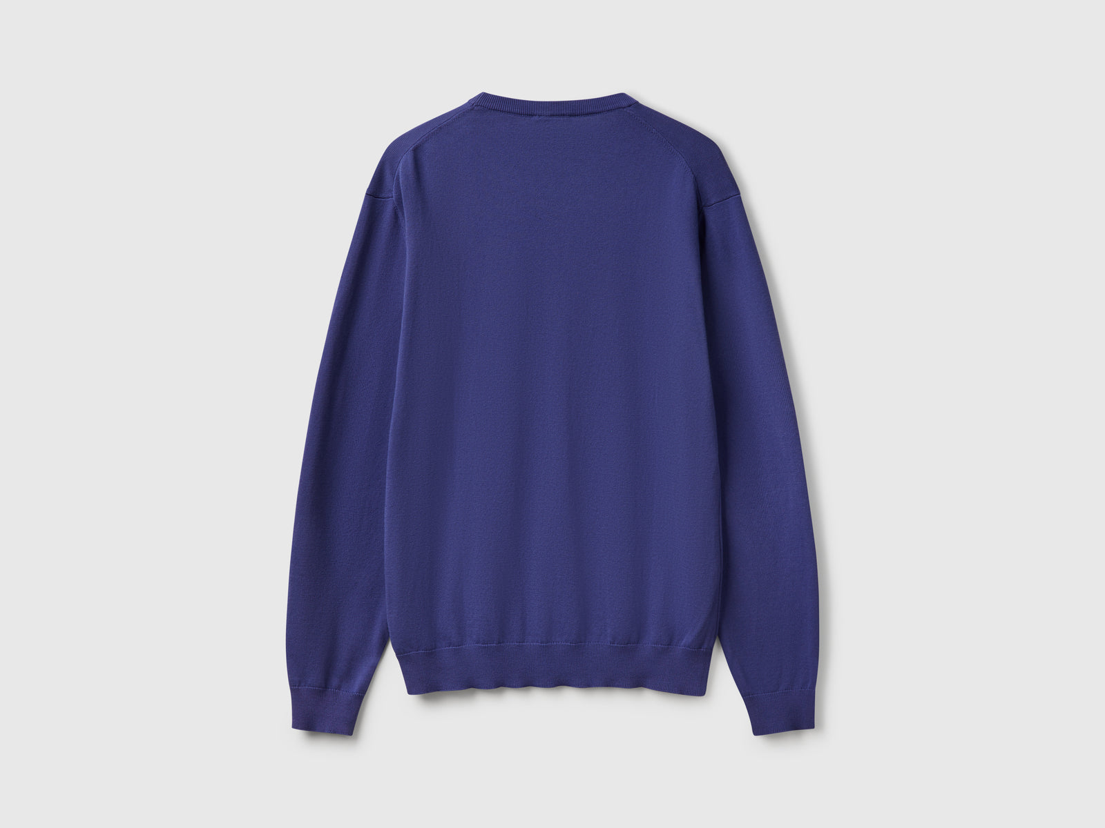 Maglia girocollo 100% cotone da uomo blu 2 | Benetton Outlet