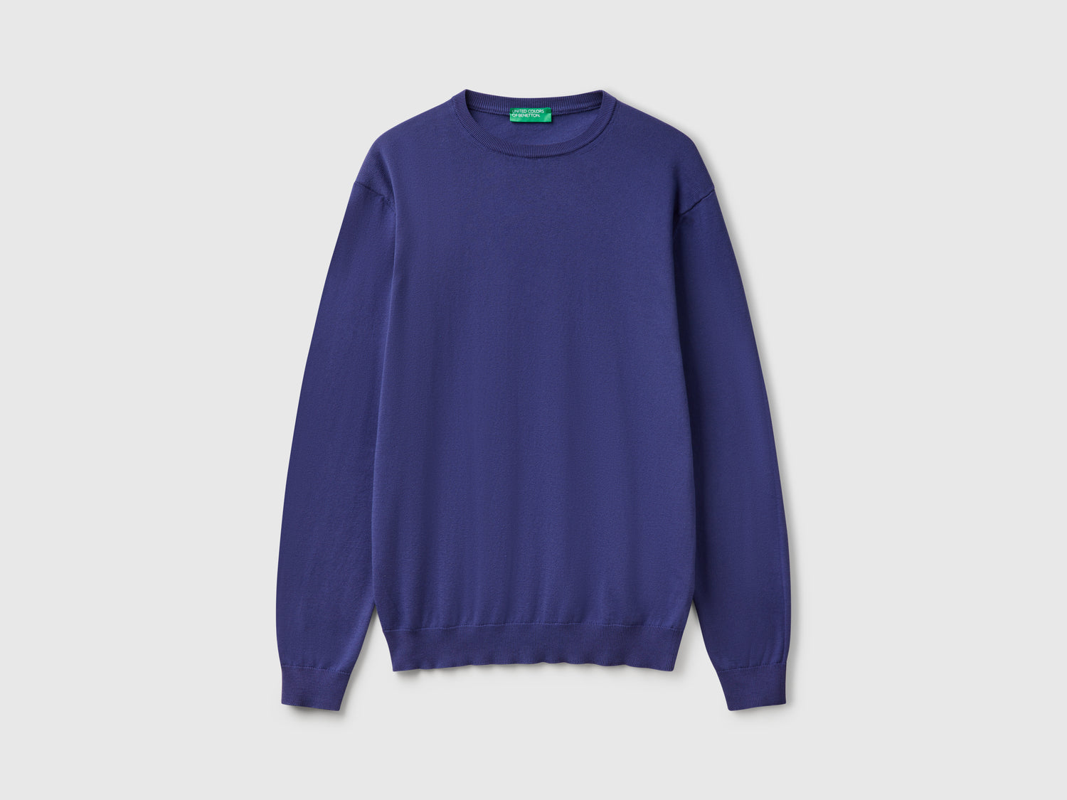 Maglia girocollo 100% cotone da uomo blu | Benetton Outlet