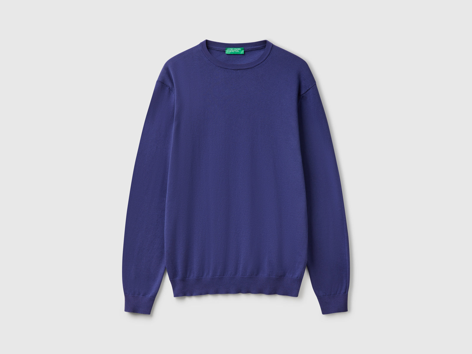 Maglia girocollo 100% cotone da uomo blu | Benetton Outlet