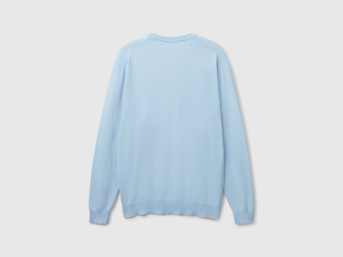 Maglia in puro cotone con scollo a V