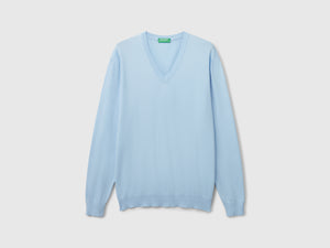 Maglia in puro cotone con scollo a V