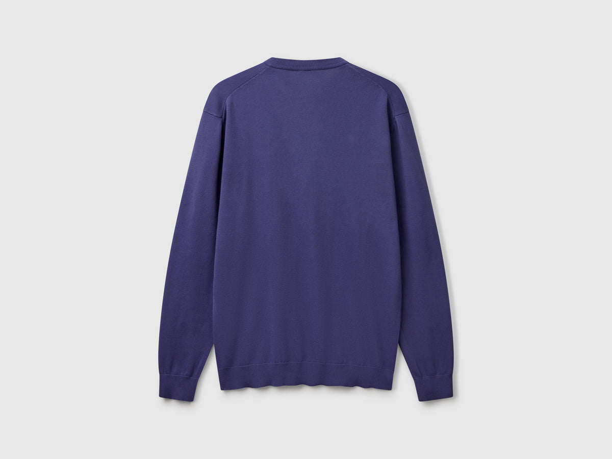Maglia in puro cotone con scollo a V