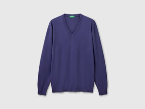 Maglia in puro cotone con scollo a V