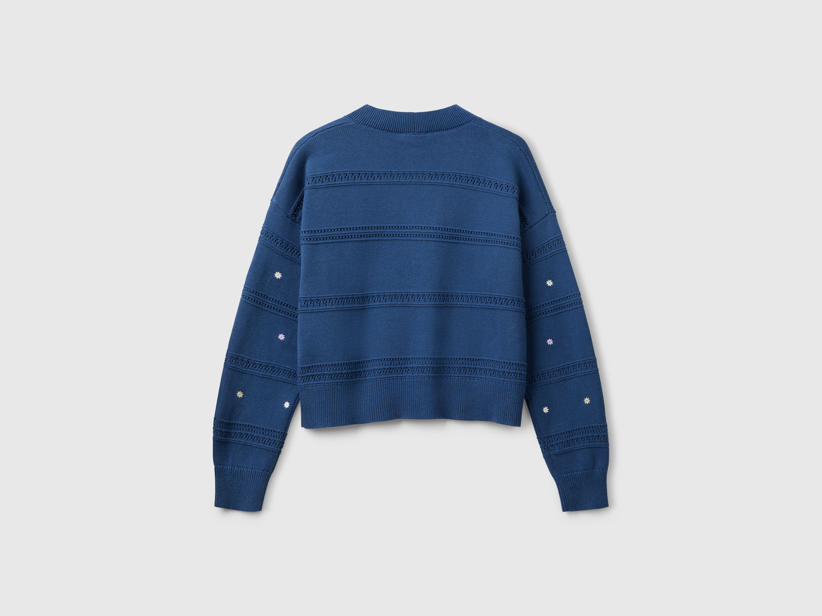 Cardigan con fiori ricamati da donna avio 2 | Benetton Outlet