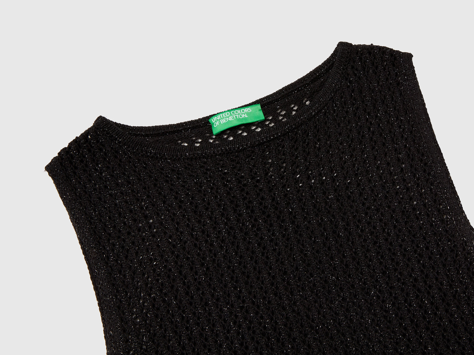 Tricot knit top da donna nero 3 | Benetton Outlet