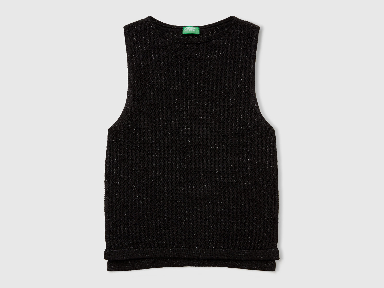 Tricot knit top da donna nero | Benetton Outlet