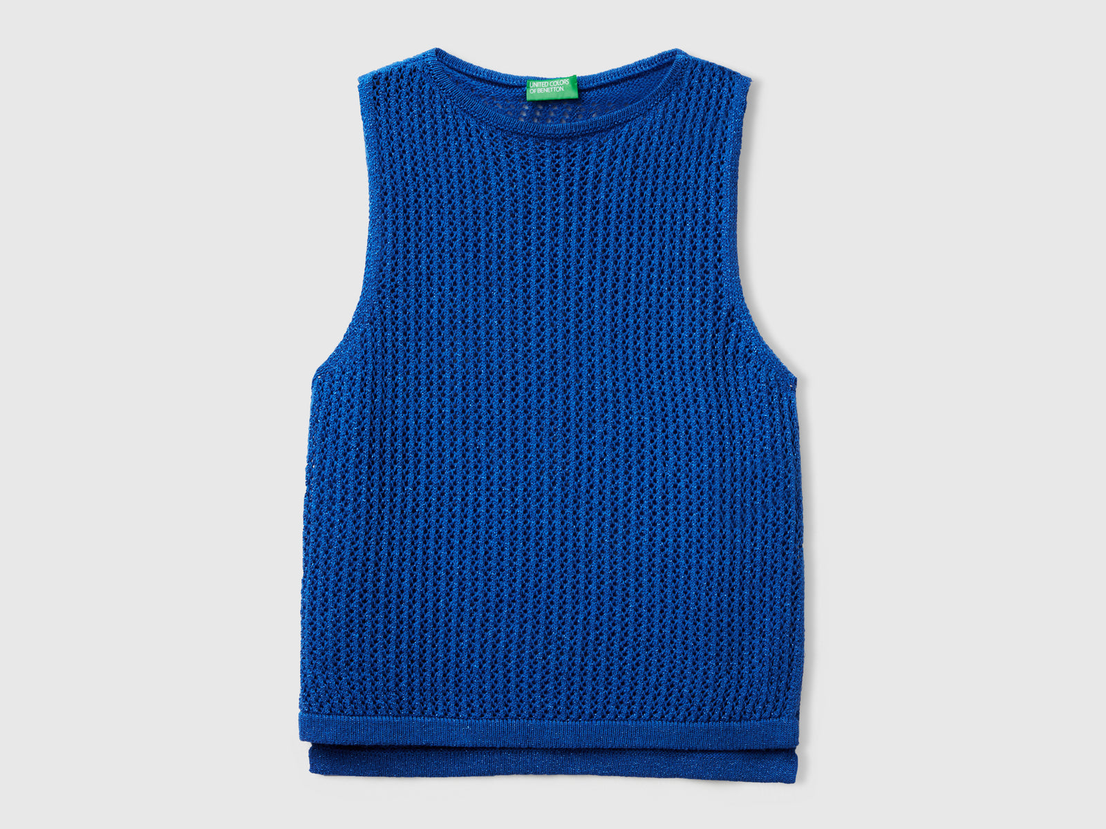 Tricot knit top da donna blu | Benetton Outlet