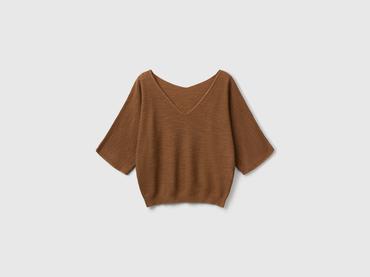 Maglia reversibile cropped da donna marrone | Benetton Outlet