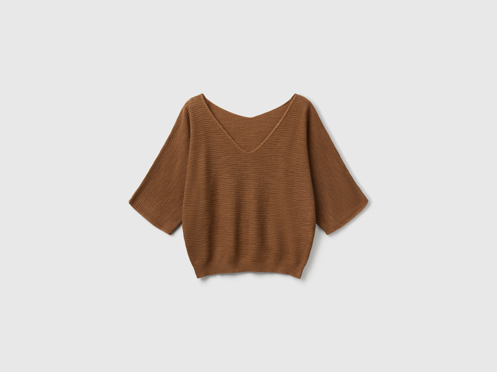 Maglia reversibile cropped da donna marrone | Benetton Outlet