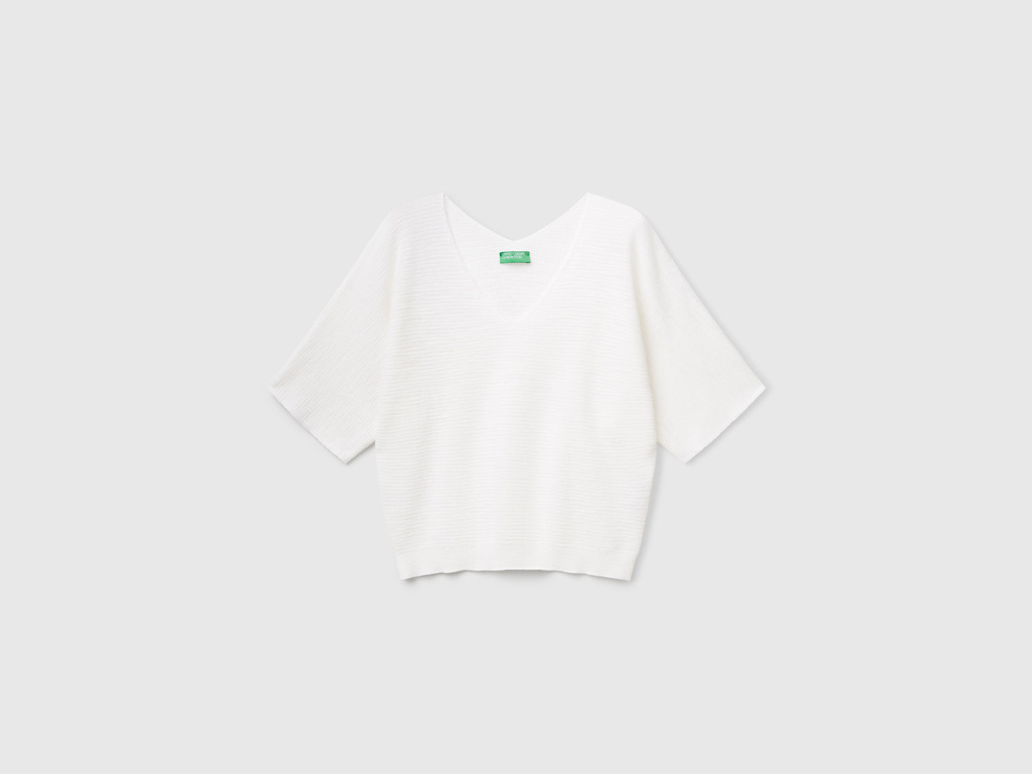 Reversible cropped sweater da donna bianco | Benetton Outlet