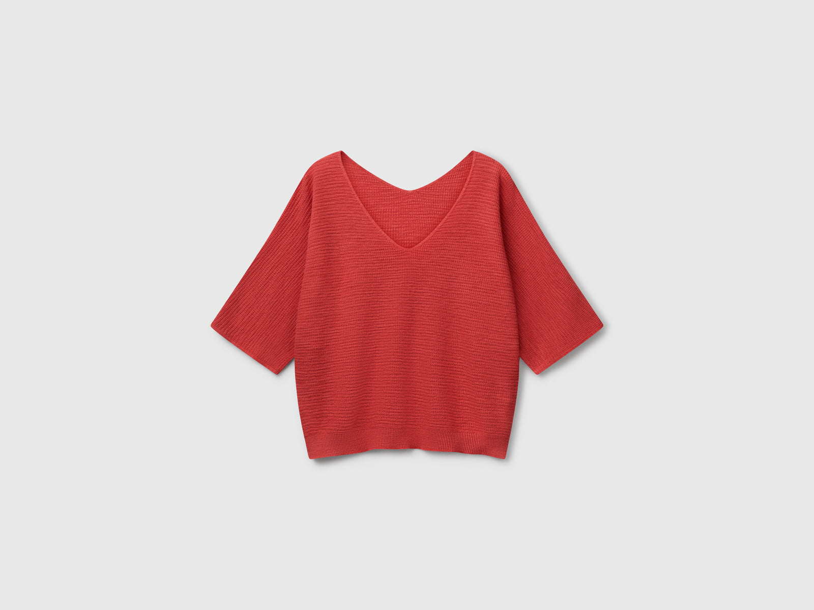 Reversible cropped sweater da donna rosso mattone | Benetton Outlet
