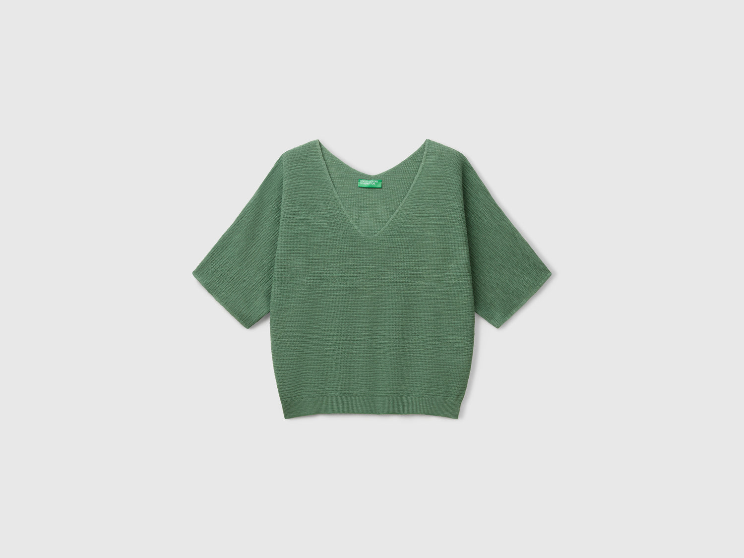 Maglia reversibile cropped da donna verde | Benetton Outlet