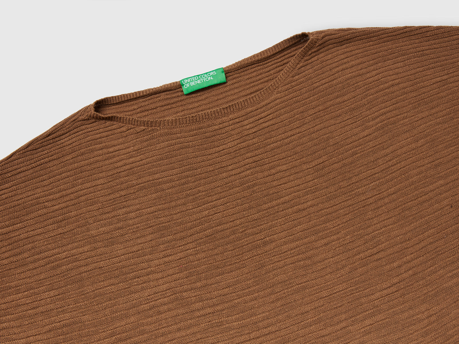 Maglia in misto lino con manica a 3/4 da donna marrone 3 | Benetton Outlet