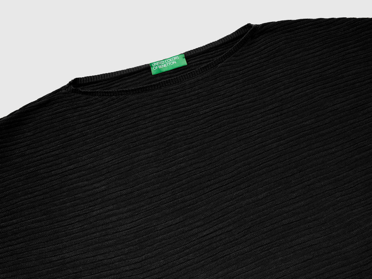 Maglia in misto lino con manica a 3/4