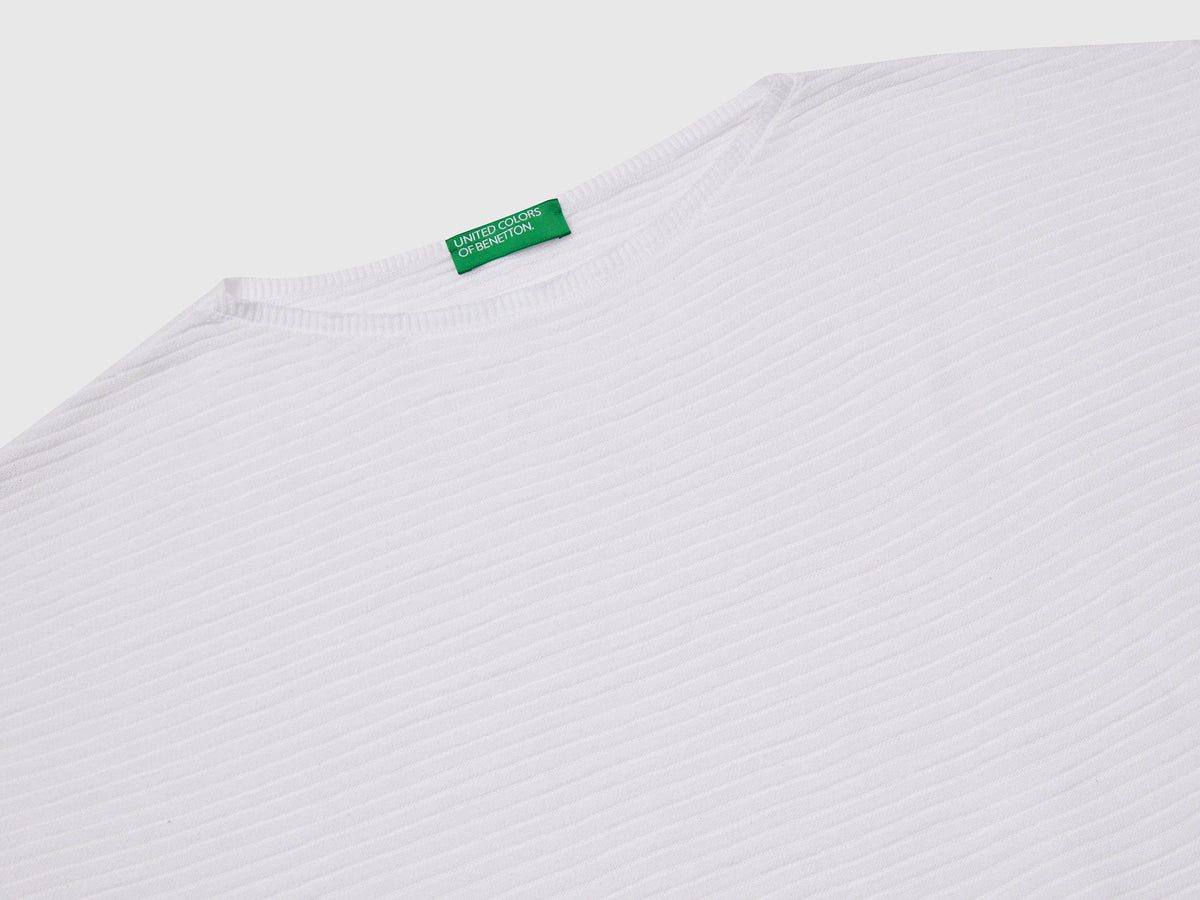 Maglia in misto lino con manica a 3/4