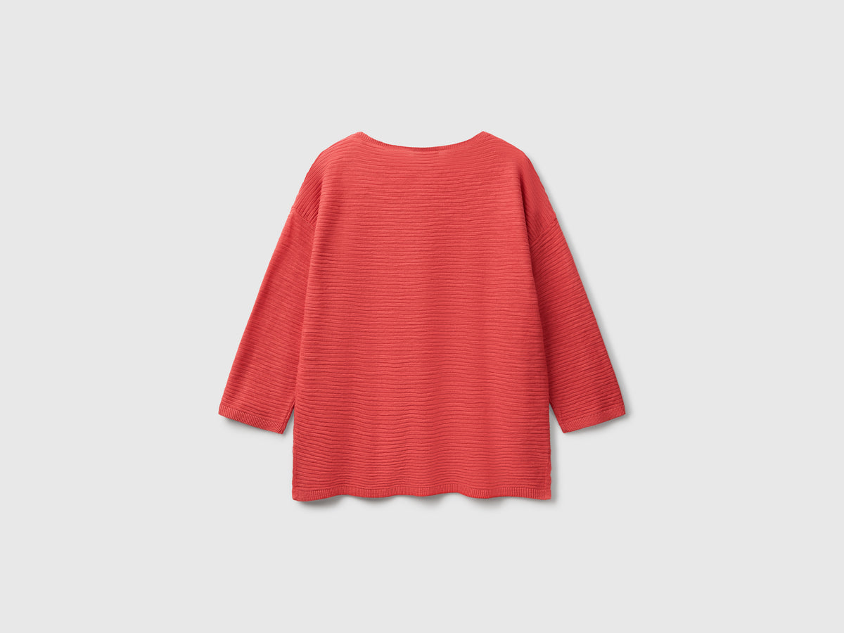 Maglia in misto lino con manica a 3/4