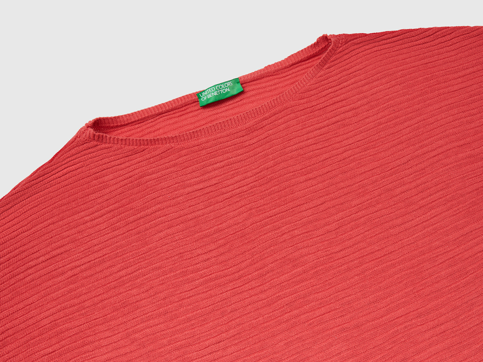 Maglia in misto lino con manica a 3/4 da donna rosso mattone 3 | Benetton Outlet