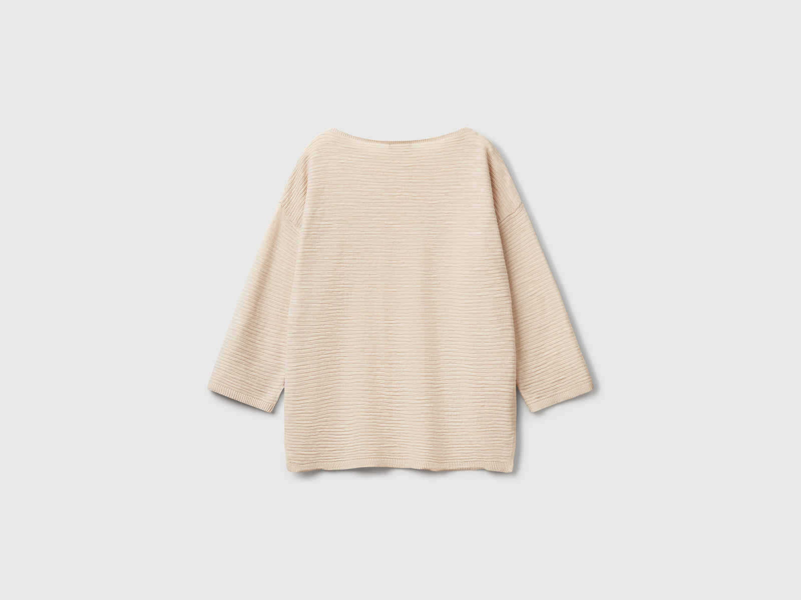 Maglia in misto lino con manica a 3/4 da donna beige 2 | Benetton Outlet