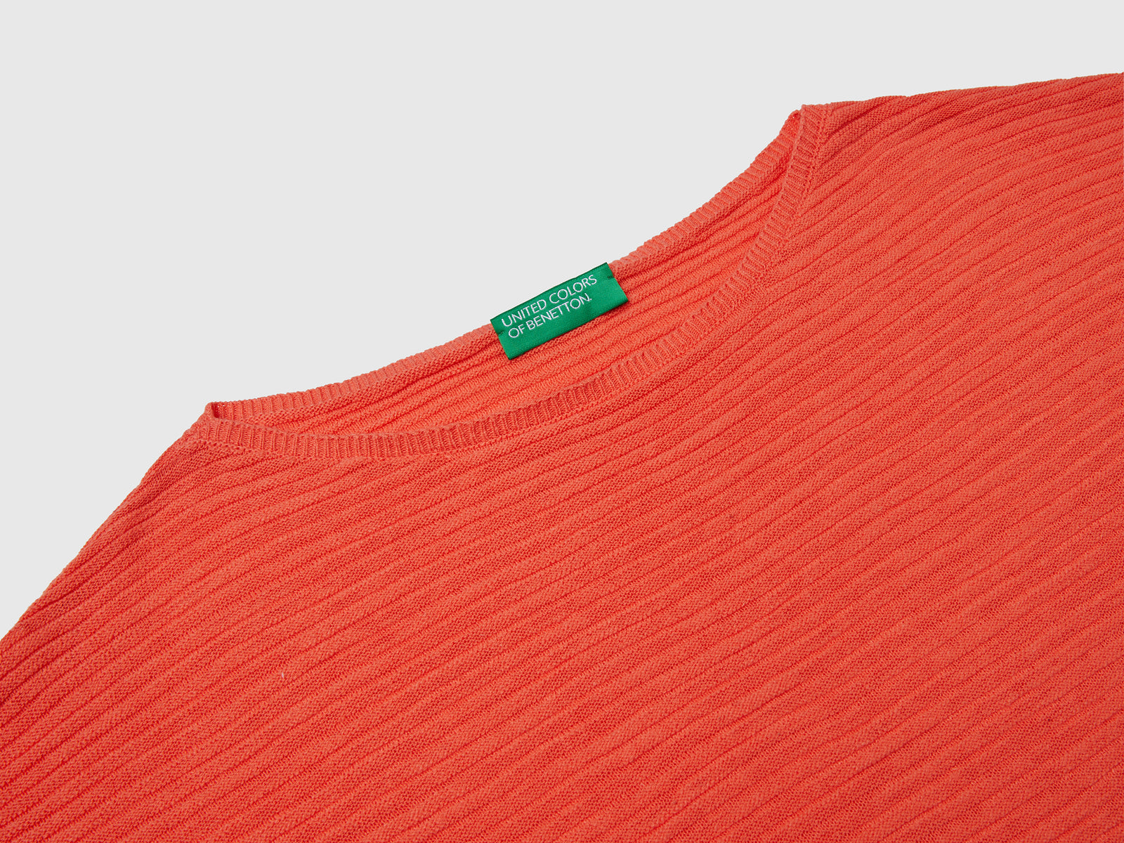 Maglia in misto lino con manica a 3/4 da donna arancione 3 | Benetton Outlet