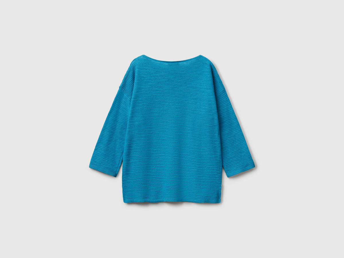 Maglia in misto lino con manica a 3/4