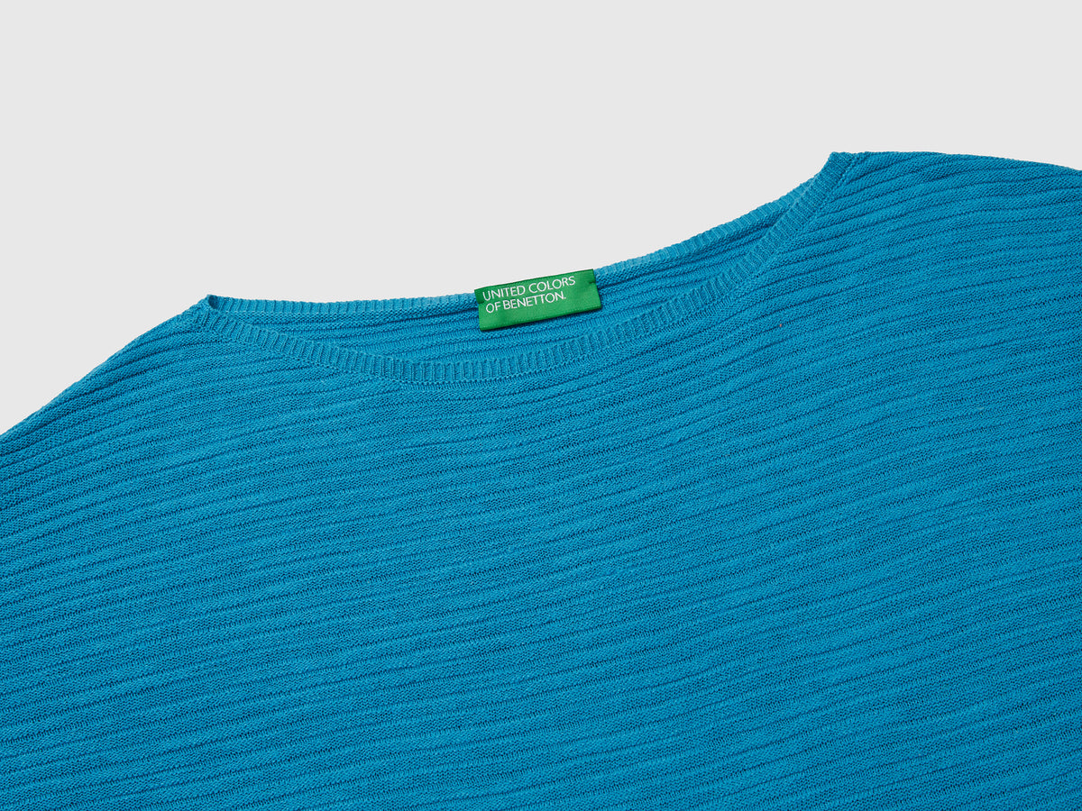 Maglia in misto lino con manica a 3/4