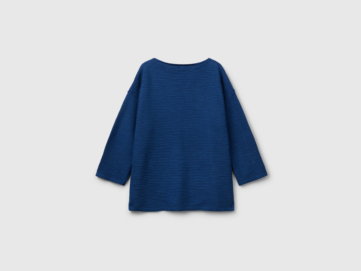 Maglia in misto lino con manica a 3/4