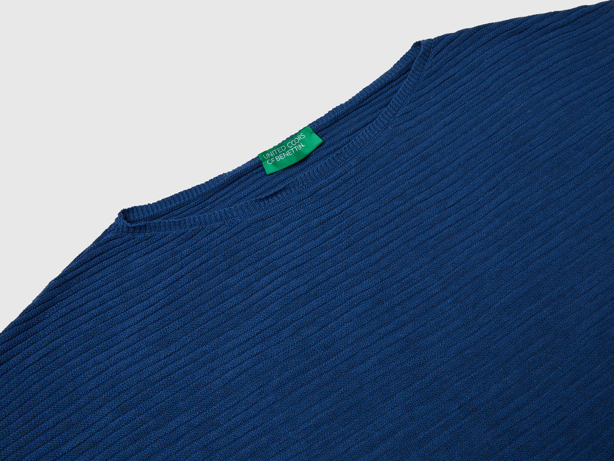 Maglia in misto lino con manica a 3/4