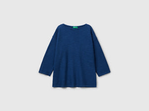 Maglia in misto lino con manica a 3/4