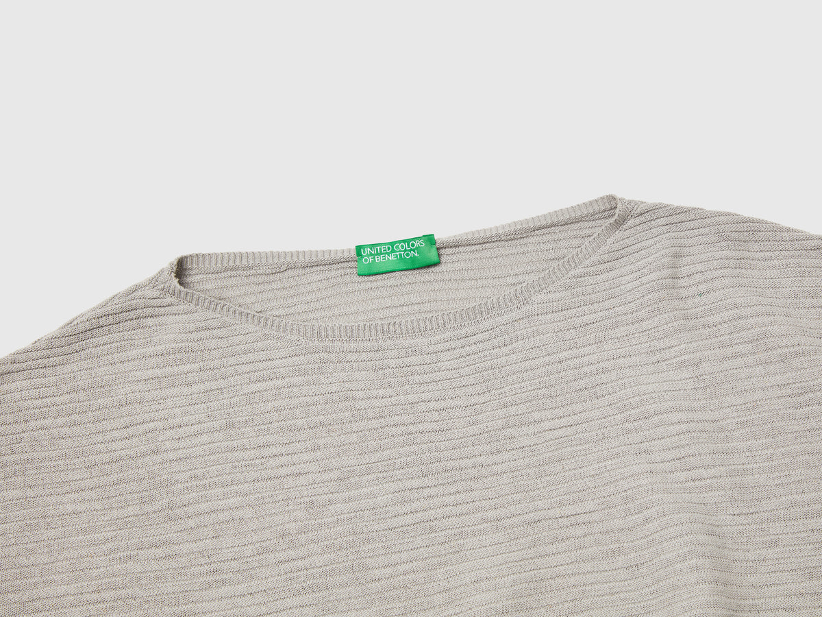 Maglia in misto lino con manica a 3/4