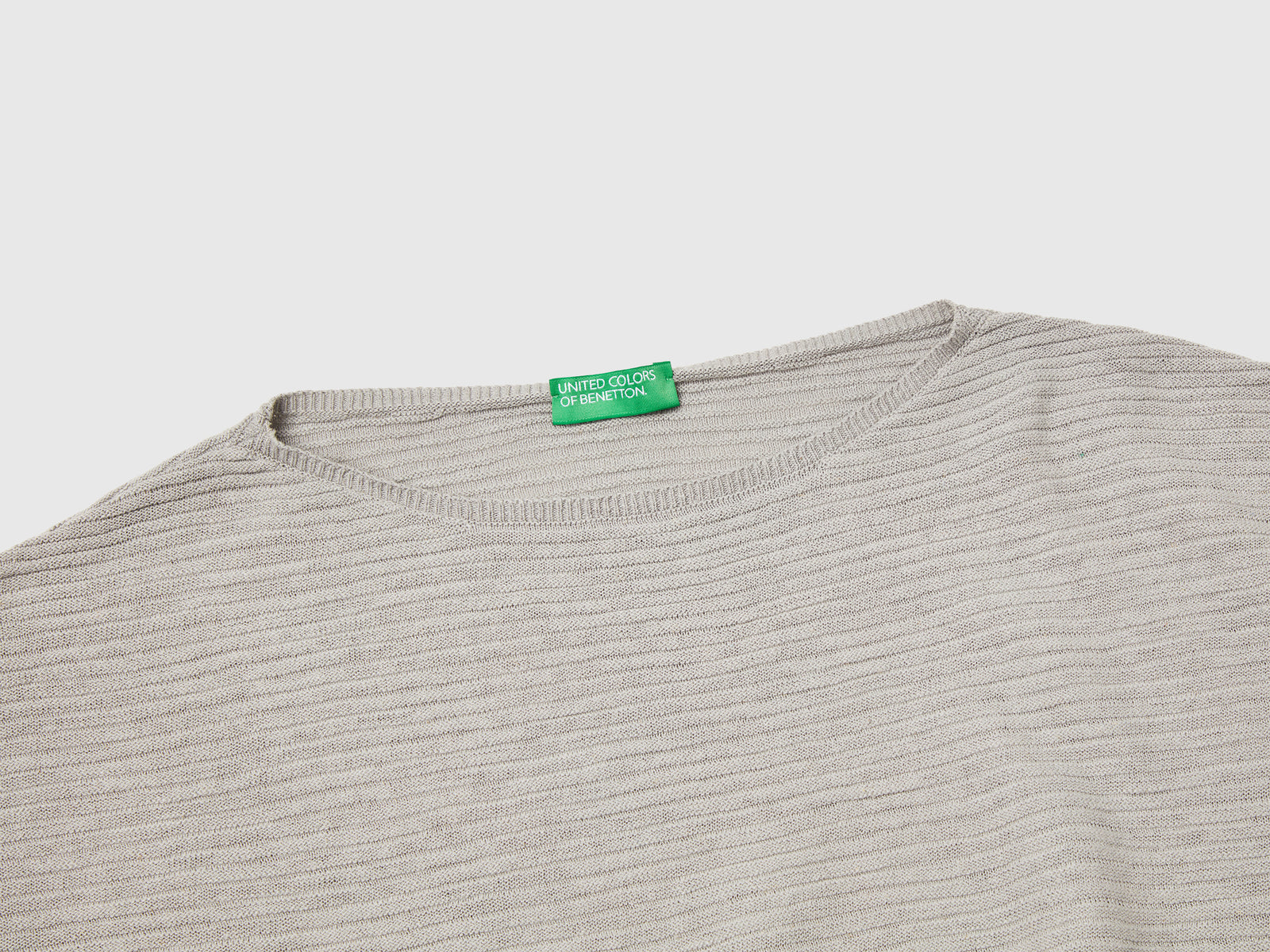Maglia in misto lino con manica a 3/4 da donna grigio 3 | Benetton Outlet