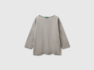 Maglia in misto lino con manica a 3/4