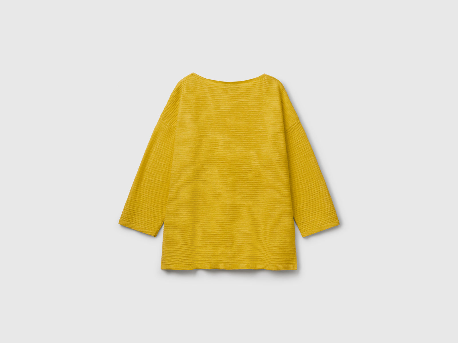 Maglia in misto lino con manica a 3/4 da donna senape 2 | Benetton Outlet