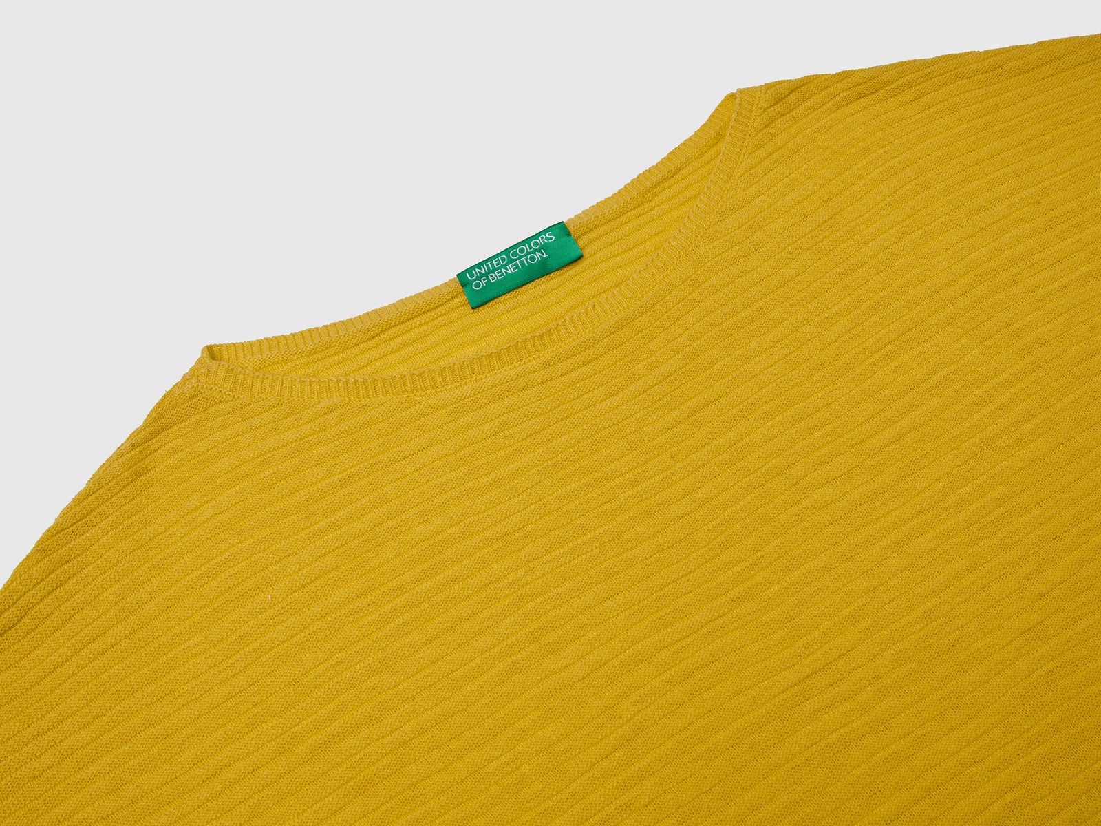 Maglia in misto lino con manica a 3/4 da donna senape 3 | Benetton Outlet