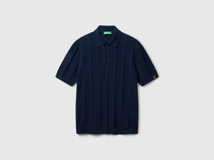 Polo in maglia di misto lino