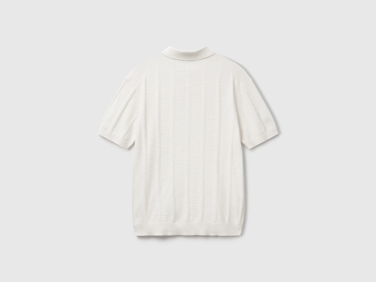 Polo in maglia di misto lino