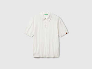 Polo in maglia di misto lino